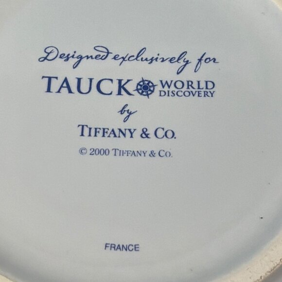 VTG Tiffany & Co France World Discovery Map Ceramic Trinket Box Dish Lid GIFT - Picture 5 of 16